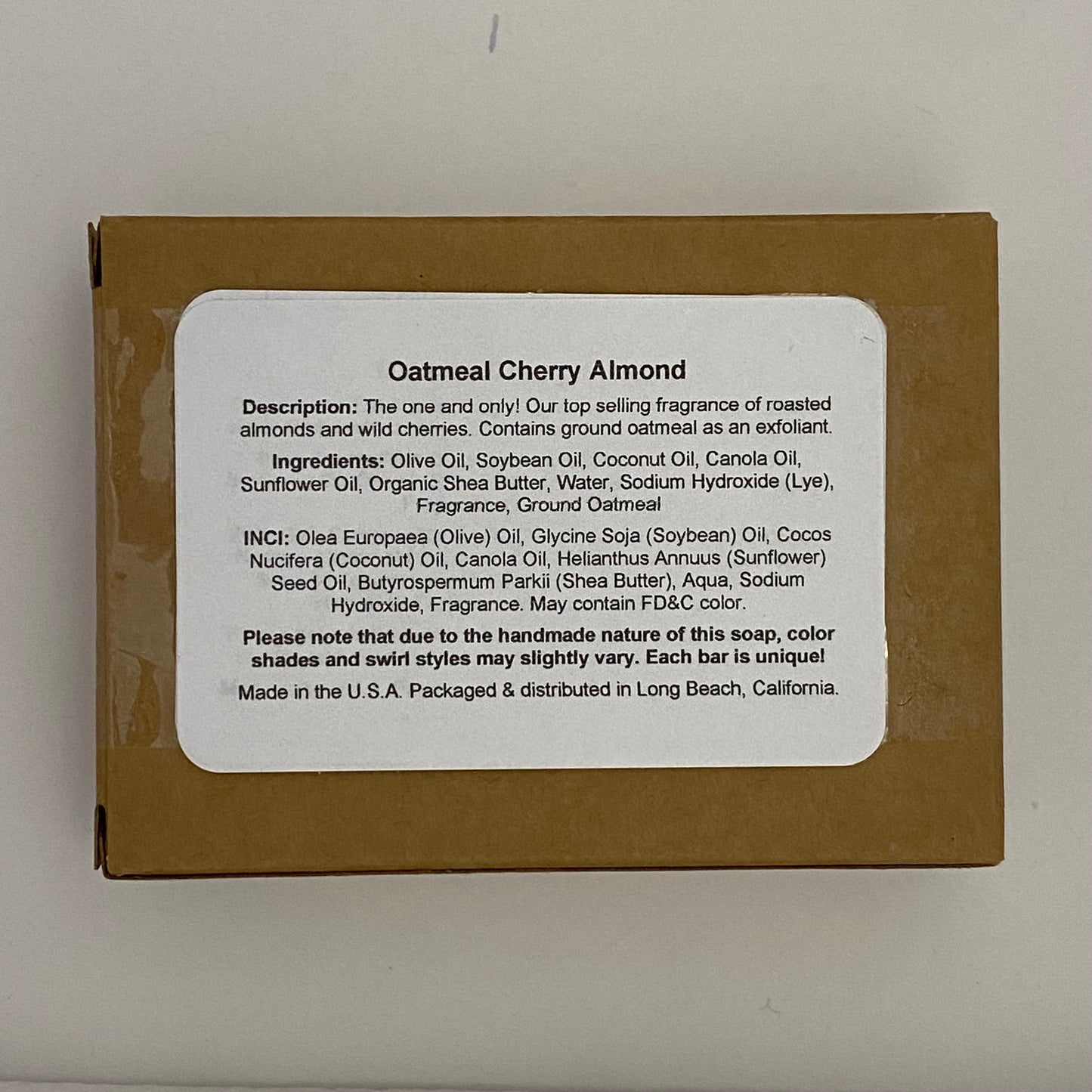 Oatmeal Cherry Almond, single bar
